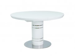 Rozkladací jedálenský stôl STRATOS biely lak 120(160)x120