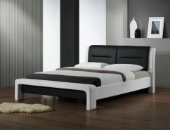 Čalúnená posteľ CASSANDRA 120x200 biela / čierna