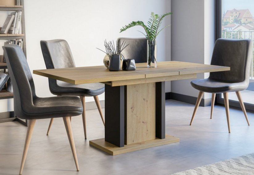 Jedálenský rozkladací stôl JANGA artisan/čierna 140(180)x75
