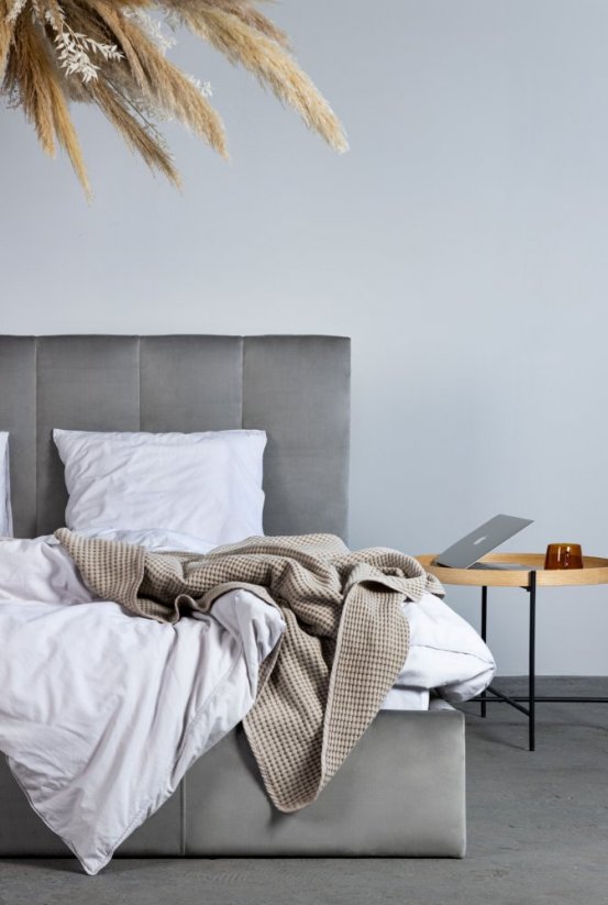 Čalouněná postel ANDREA šedá/kovový rám 160x200