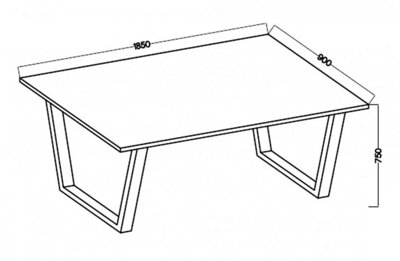 Jedálenský stôl KAISARA čierna/lancelot 185x90