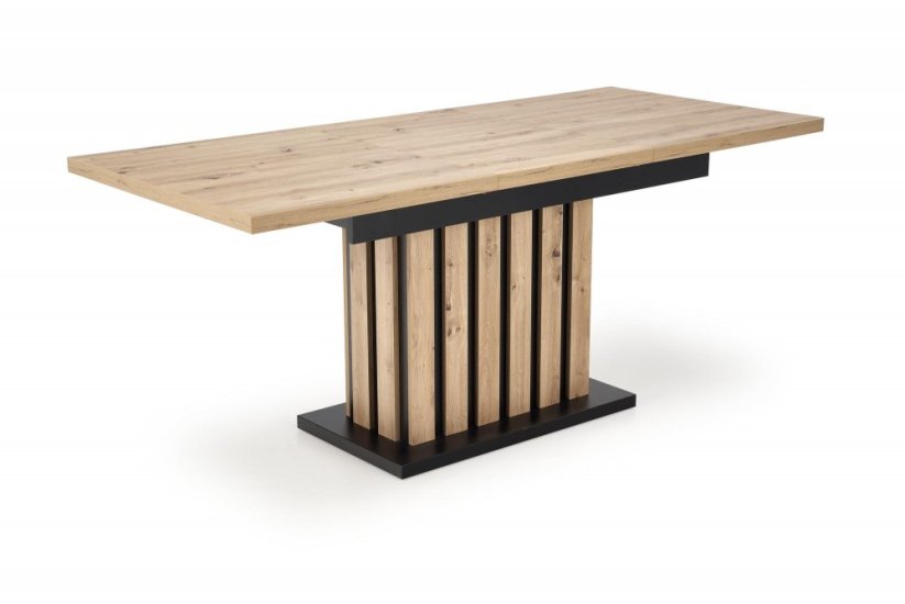 Rozkladací jedálenský stôl LAMELLO 130(180)x80 dub artisan/čierny