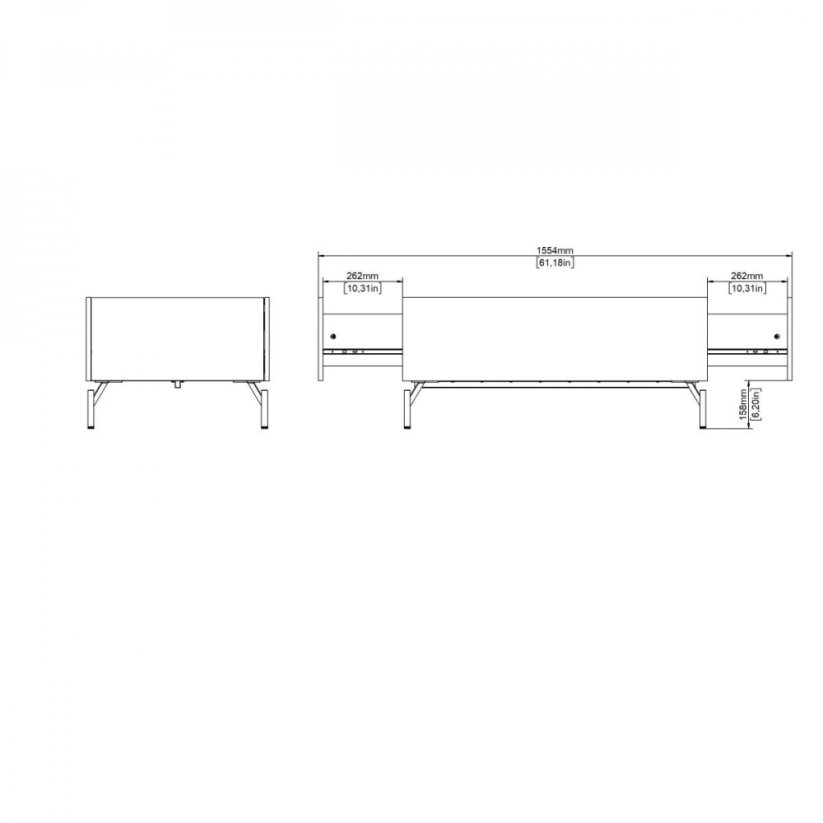 Konferenčný stolík Bertil 203 dub catania/čierny mat
