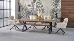 Rozkládací jídelní stůl BARON 200(350)x100 ořech/černá