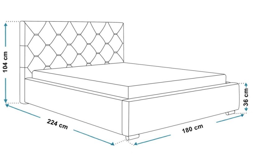 Čalouněná postel BED 17 JASMÍNE  160 X 200 výběz barev