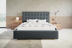 Čalúnená posteľ BED 2 180x200 tmavo sivá