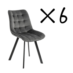 Set 6 kusů jídelní židle NIKI šedá