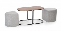 Konferenčný stolík s taburetkami PAMPA orech/čierny