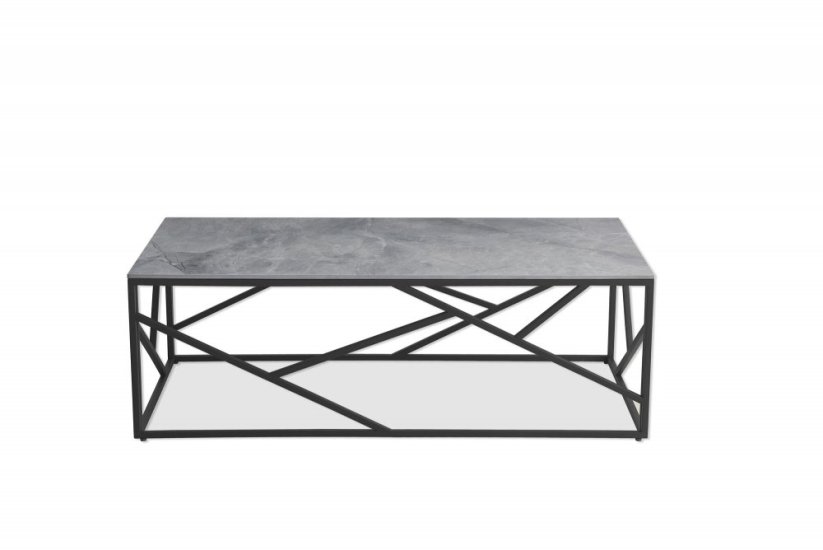 Konferenční stolek UNIVERSE 2 šedý mramor/černý
