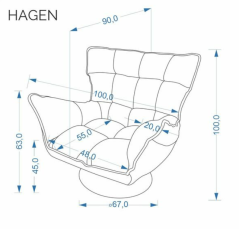 Otočné a hojdacie relaxačné kreslo HAGEN sivé