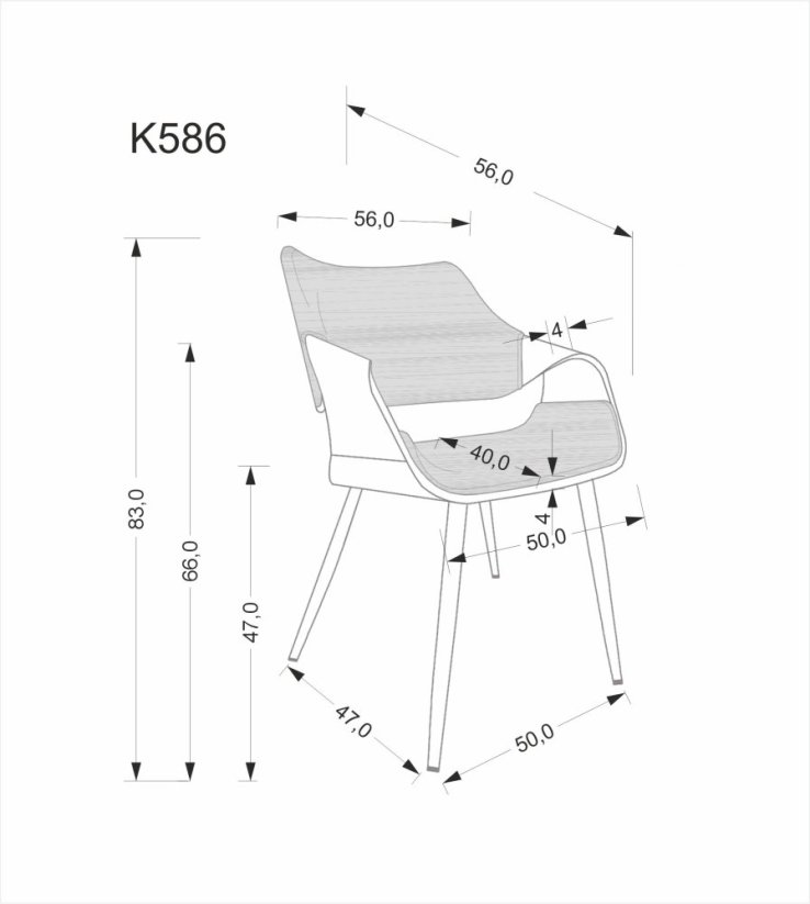 Jedálenská stolička / kreslo K586 orech/čierna