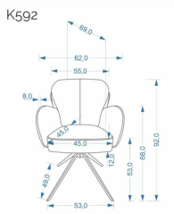 Jedálenská stolička K592 CS tmavo béžová / kašmír