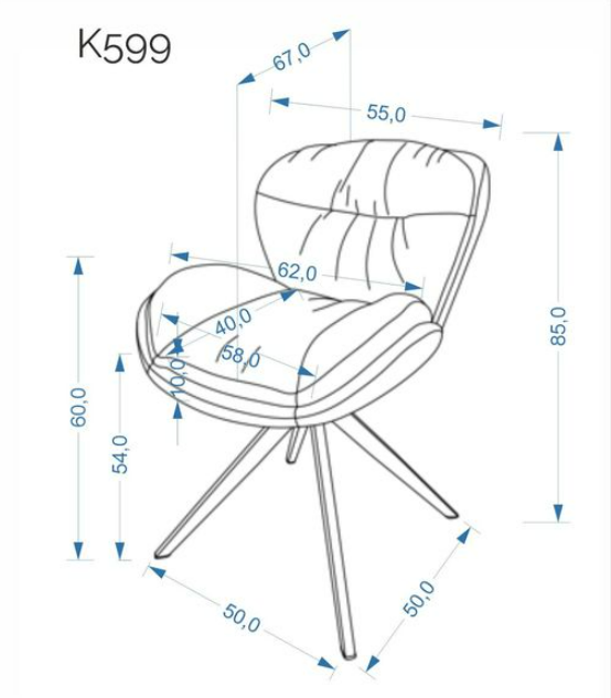 Čalúnená jedálenská stolička K599 sivá