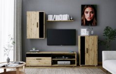 Obývací sestava BENSON dub artisan/černá