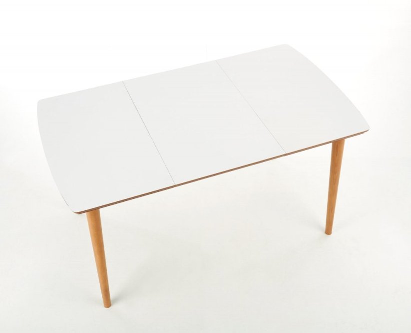 Rozkladací jedálenský stôl BARRET 90(190)x80 biely mat/dub lefkas