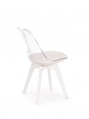 Jedálenská stolička K245 biela/priehľadná