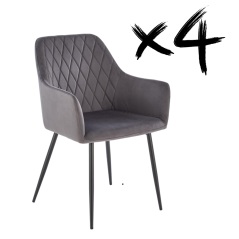 Set 4 kusů jídelní křeslo K558 šedé - výprodej skladu