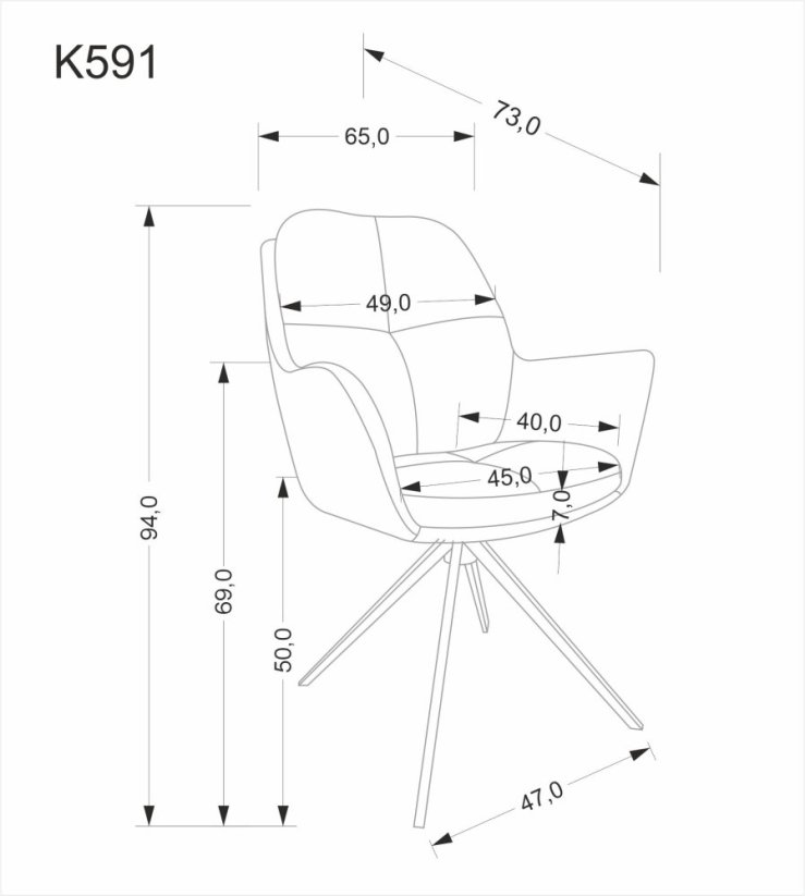 Jedálenské kreslo K591 hnedá