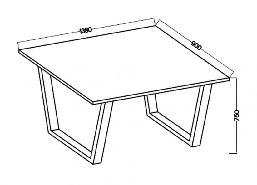 Jedálenský stôl KAISARA čierna/lancelot 138x90
