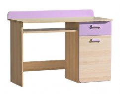 Pracovní stůl LIMO L10 jasan/fialová