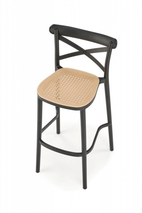 Barová stolička H111 čierna/hnedá
