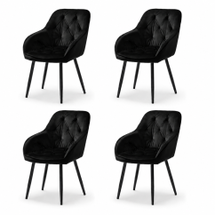 Set 4 kusov jedálenské stoličky / kreslá CHERRY prémium čierna
