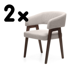 Set 2 kusy jídelní židle / křeslo JAKUB šedobéžové/ořech - výprodej skladu