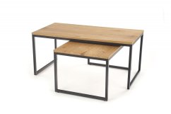 Konferenční stolek SABROSA - sada 2 ks dub zlatý/černý