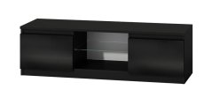 TV stolík Malvína 140 čierna/čierny lesk/LED