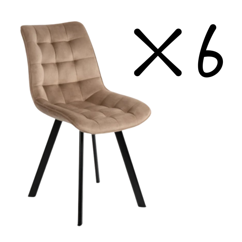 Set 6 kusů jídelní židle NIKI béžová