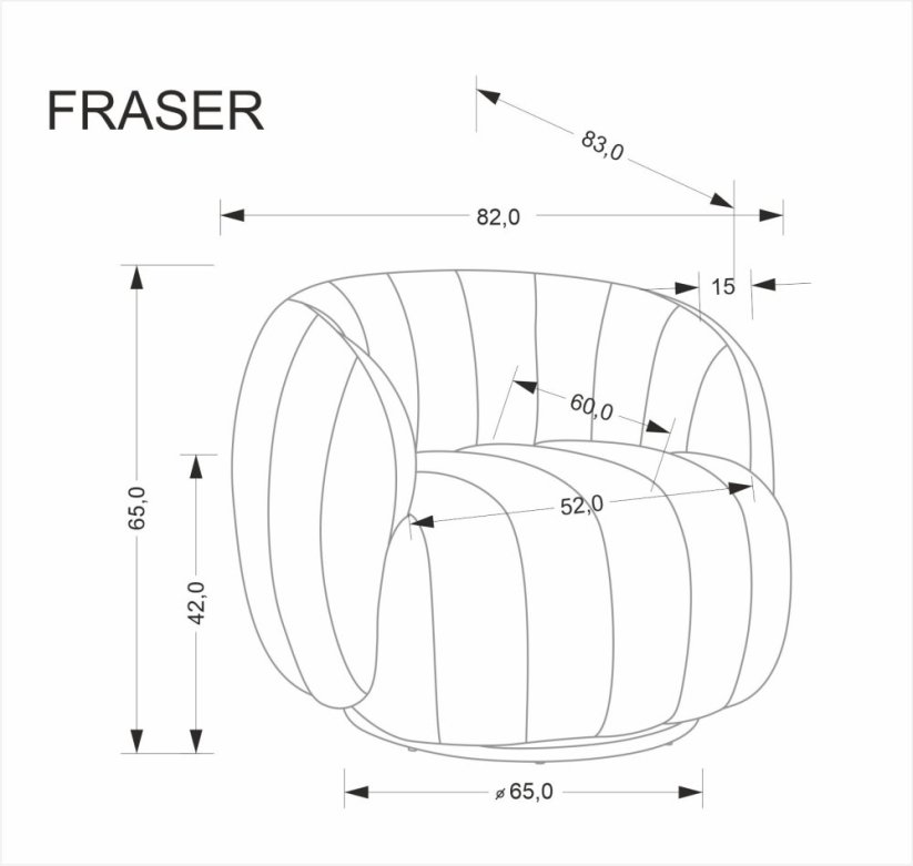 Čalouněné křeslo FRASER krémové