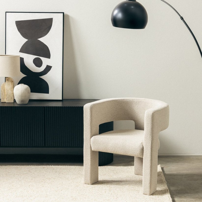 Čalouněné křeslo ZORA LOOP béžová - výprodej skladu