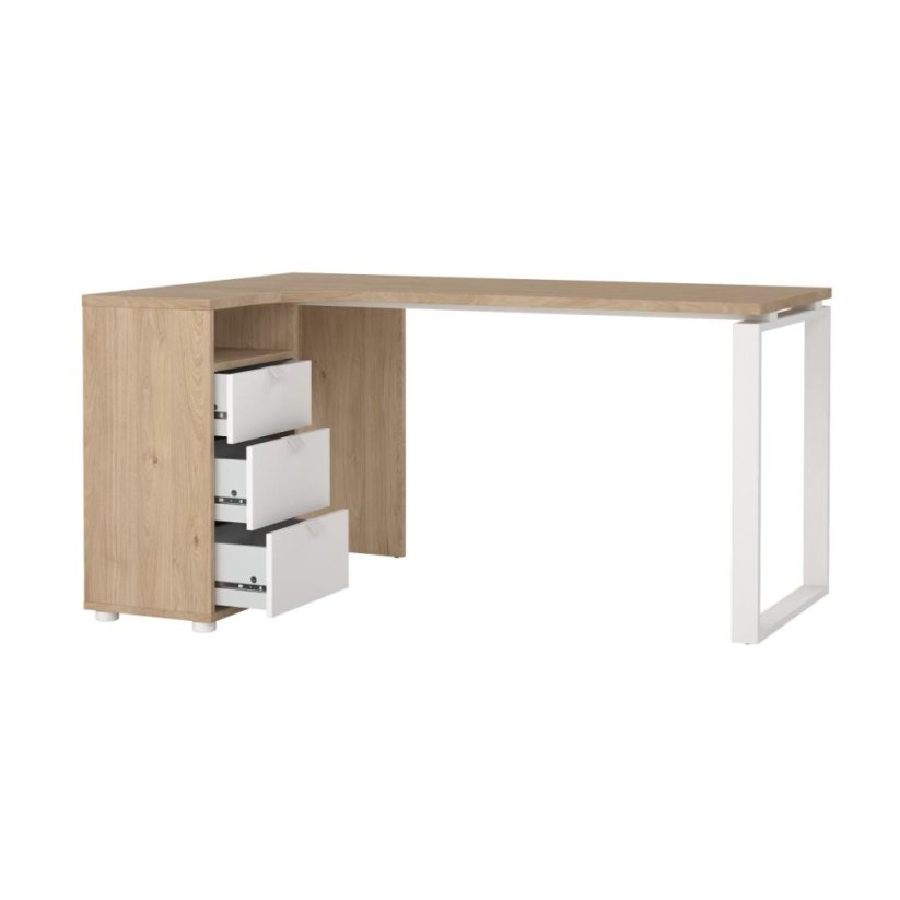 Písací stôl rohový Sigal 600/03 jackson hickory/biela