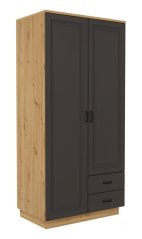 Šatníková skriňa Flower 120 dub artisan/grafit