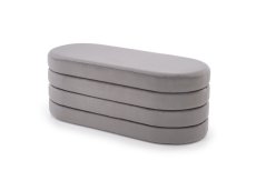 Čalúnená lavica CALPI s úložným priestorom sivá