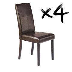 Set 4 kusů jídelní židle KERRY BIS ořech/tmavě hnědá