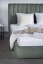 Čalouněná postel MAGGIE světle zelená/dřevěný rám 140X200
