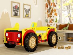 Dětská postel MONSTER TRUCK žlutá/červená 190x90