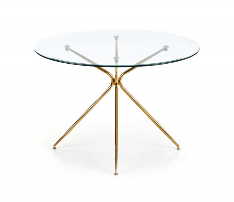 Okrúhly jedálenský stôl RONDO 110 sklo/zlatý