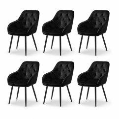 Set 6 kusov jedálenské stoličky / kreslá CHERRY prémium čierna