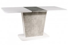 Jedálenský stôl CALIPSO rozkladací 110x68 sivá betón/biela mat