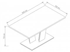 Jedálenský stôl TROYA biela lesk 160x90