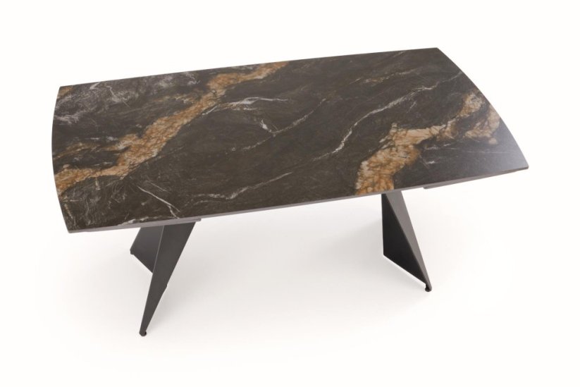 Rozkladací jedálenský stôl ARMANI 165(241)x90 čierny mramor/čierna