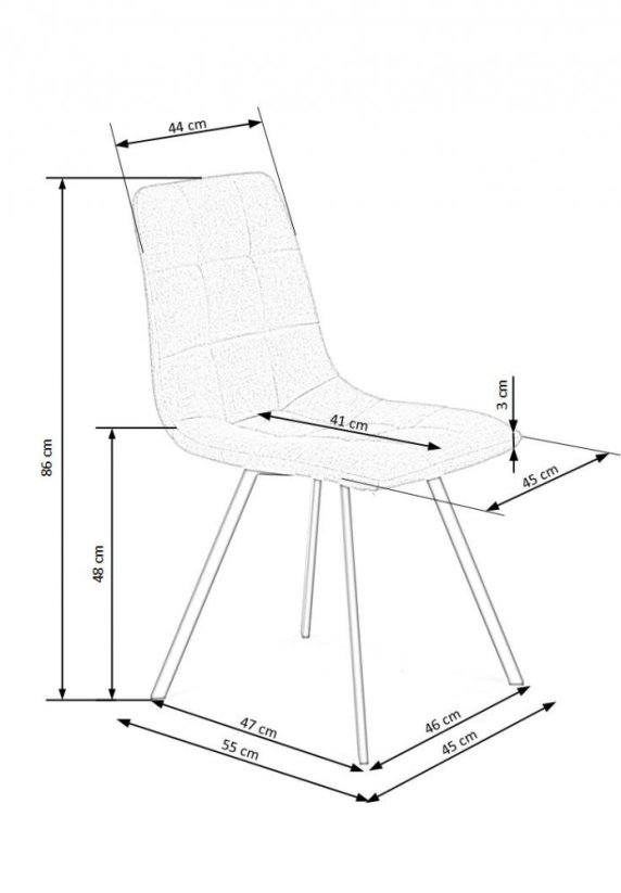 Jedálenská stolička K402 sivá