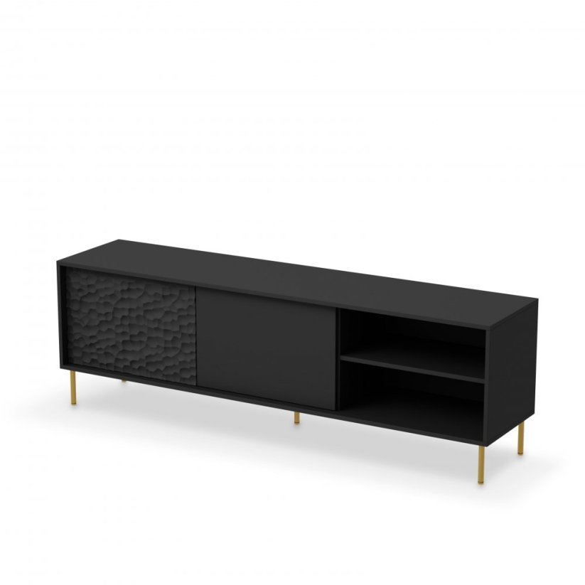 Televizní stolek BULLET černý/zlatý