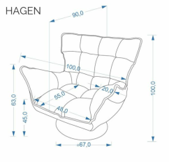 Otočné a hojdacie relaxačné kreslo HAGEN sivé