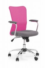 Dětská otočná židle ANDY šedá/růžová