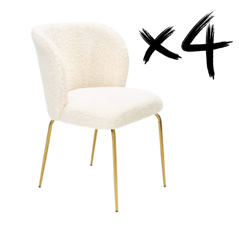 Set 4 kusů jídelní židle K474 krémová - výprodej skladu