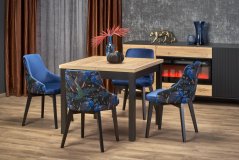 Rozkladací jedálenský stôl TIAGO 90(125)x90 dub craft/čierny