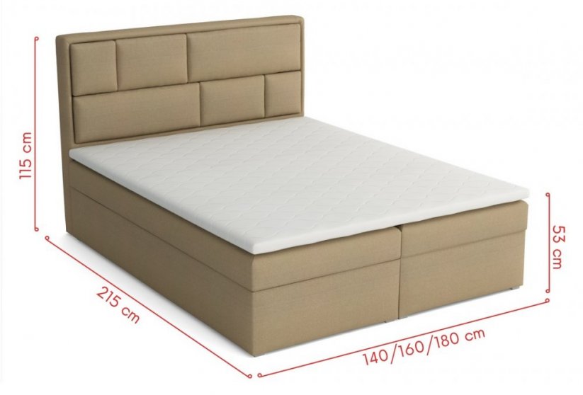Posteľ s matracom s ÚP WENDY BOX sivá 180x200